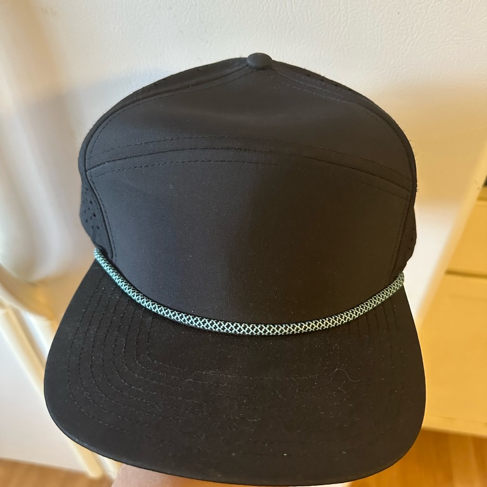 Black Cap with Blue Trim